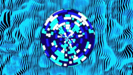 Animation-Blauer-Formen-Und-Kreise-Auf-Schwarzem-Hintergrund