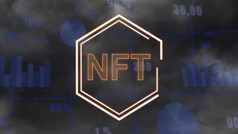 Animation-Von-NFT-Texten,-Statistiken-Und-Finanzdatenverarbeitung