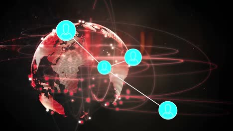 Animation-Des-Globus-Und-Netzwerks-Von-Verbindungen