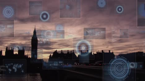 Animation-of-financial-data-processing-over-london-cityscape