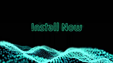 Animation-of-install-now-neon-text-and-data-processing-over-black-background