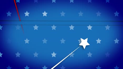 Animation-of-stars-coloured-with-flag-of-usa-on-blue-background