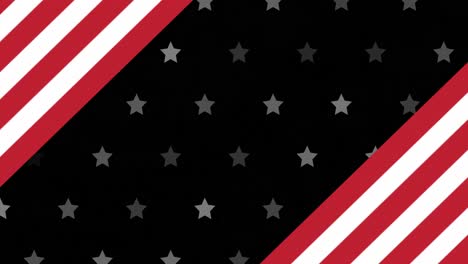 Animation-of-flag-of-usa-over-stars-on-black-background