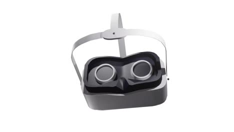 Animation-of-vr-headset-spinning-over-white-background