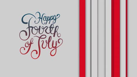 Animation-of-happy-fourth-of-july-text-over-red-stripes-on-white-background