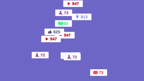 Animation-of-social-media-data-processing-over-purple-background