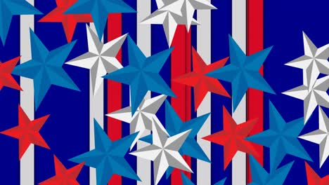 Animation-Von-Streifen,-Die-Sich-Mit-Sternen-Bewegen,-Die-Mit-Der-Flagge-Der-USA-Gefärbt-Sind