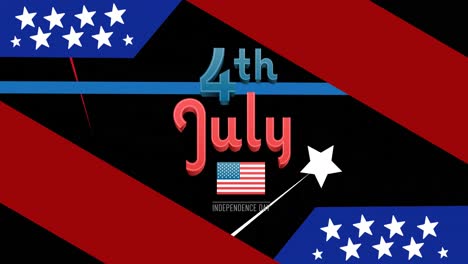 Animation-of-4th-of-july-independence-day-text-over-stars-and-stripes-on-black-background