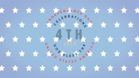 Animation-of-4th-july-independence-day-text-over-stars-on-blue-background