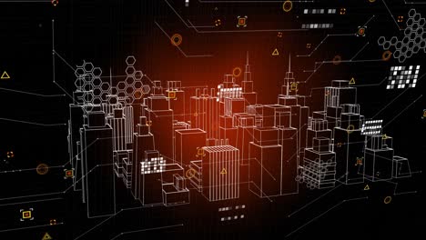 Animation-of-data-processing-over-3d-cityscape
