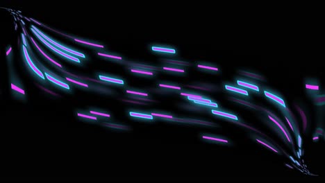 Animation-of-glowing-light-trails-of-data-transfer-moving-on-black-background