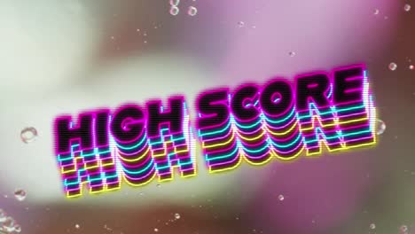 Animation-of-high-score-text-over-abstract-liquid-patterned-background
