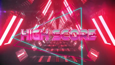 Animation-of-high-score-text-over-neon-lights
