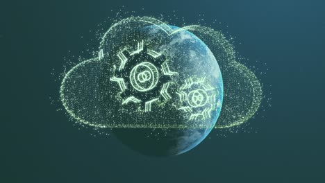 Animation-of-digital-cloud-and-cogs-icons-over-globe