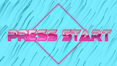 Animation-of-press-start-text-over-neon-shapes