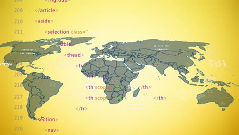 Animation-Von-Öko-Symbolen-Und-Datenverarbeitung-über-Der-Weltkarte