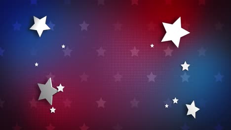 Animation-of-white-stars-falling-over-red-and-blue-background