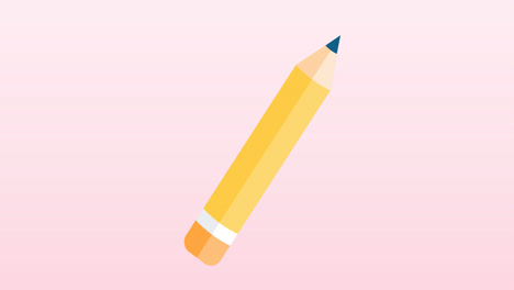 Animation-of-multiple-pencil-icons-floating-against-copy-space-on-pink-gradient-background