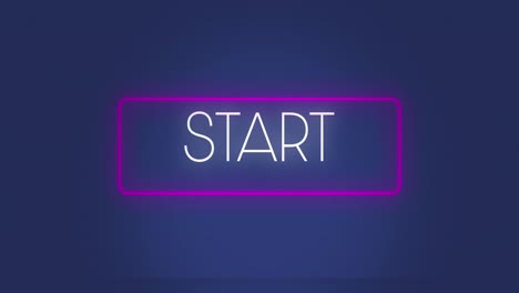 Animation-of-start-text-over-neon-purple-banner-against-blue-background