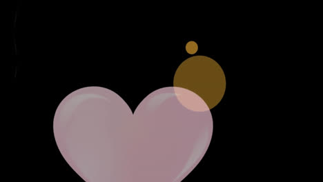 Animation-Rosafarbener-Herzballon-Symbole,-Die-Vor-Dem-Kopierraum-Auf-Schwarzem-Hintergrund-Schweben