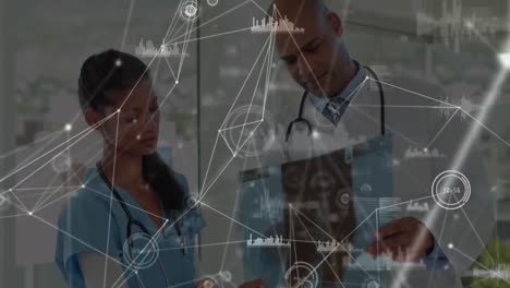 Animation-of-network-of-connections-with-data-processing-over-diverse-doctors