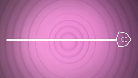 Animation-of-increasing-percentage-over-concentric-circles-against-purple-background