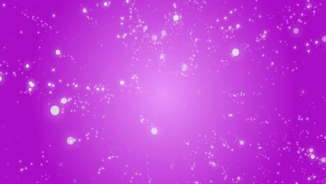 Animation-of-school-bag-icon-and-white-spots-floating-against-purple-background