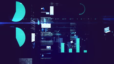 Animation-of-financial-data-processing-over-dark-background