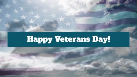 Animation-of-veterans-day-text-over-flag-of-united-states-of-america-and-clouds