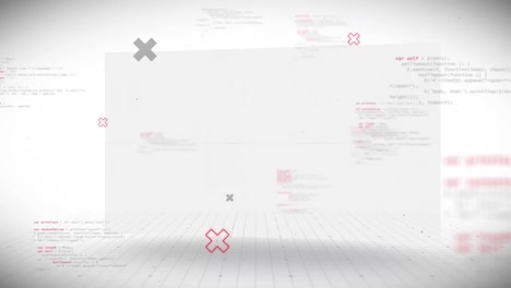 Animation-Der-Datenverarbeitung-über-Bildschirm-Auf-Weißem-Hintergrund