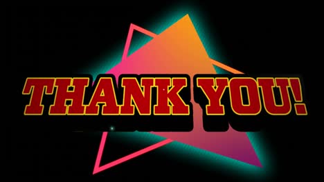 Animation-of-thank-you-text-over-neon-shapes-on-black-background