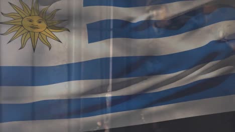 Animation-of-flag-of-uruguay-over-diverse-soldiers