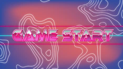 Animation-of-game-start-over-white-map-lines-on-blue-background