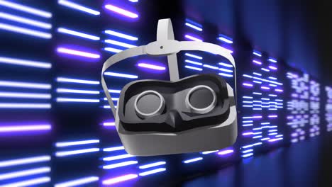 Animation-Des-VR-Headsets-über-Neonvioletten-Lichtern