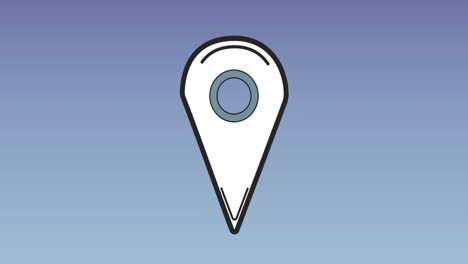 Animation-of-location-pin-icon-against-copy-space-on-blue-gradient-background