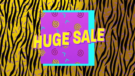 Animation-of-huge-sale-text-over-retro-pattern-background