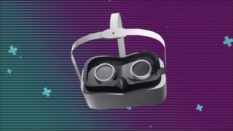Animation-of-vr-headset-over-abstract-shapes