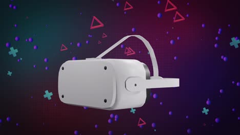 Animation-of-vr-headset-over-abstract-shapes