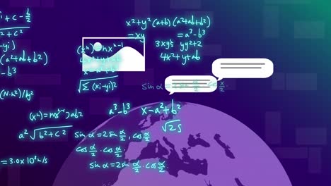 Animation-Der-KI-Datenverarbeitung-über-Den-Globus-Mit-KI-Symbolen