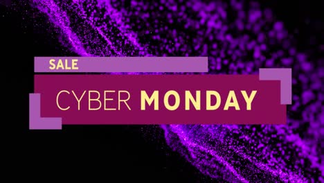 Animation-of-cyber-monday-text-over-neon-mesh-on-black-background