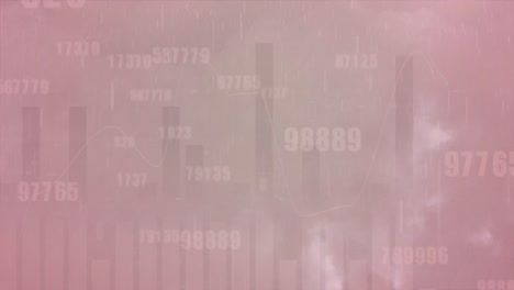 Animation-Des-Regen--Und-Gewittereffekts-über-Mehrere-Sich-ändernde-Zahlen-Und-Datenverarbeitung