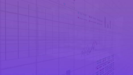 Animation-of-financial-data-processing-over-purple-background