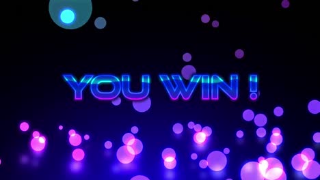 Animation-of-you-win-neon-text-over-spot-lights