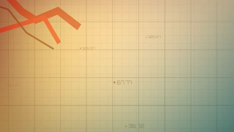 Animation-Der-Statistischen-Datenverarbeitung-über-Ein-Gitternetz-Vor-Orangefarbenem-Hintergrund