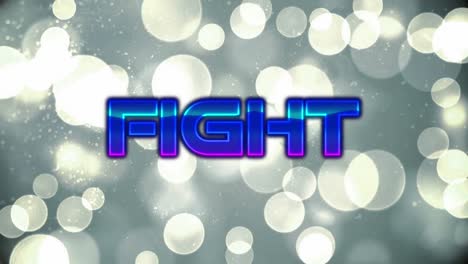 Animation-of-fight-neon-text-over-spot-lights