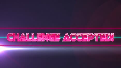 Animation-of-challenge-accepted-text-over-neon-lines-and-light-trails