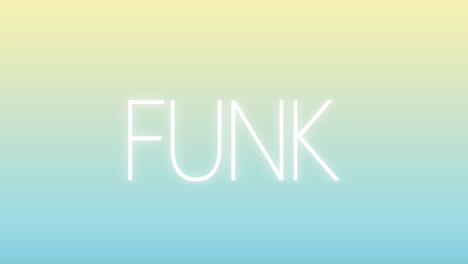 Animation-of-funk-text-over-blue-to-yellow-background