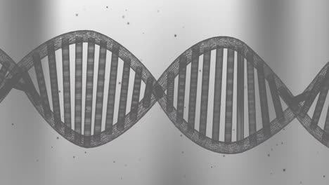 Animation-of-dna-helix-over-falling-particles-against-gradient-background