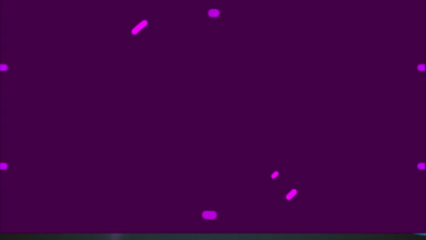 Animation-Eines-Rosa-Kreises,-Der-Sich-über-Violettem-Hintergrund-Dreht