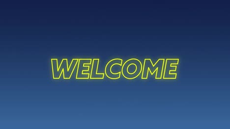 Animation-of-welcome-text-against-blue-background